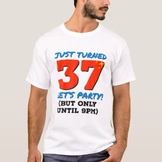 Van 37 tot 21:00 tot 37e verjaardag t-shirt
