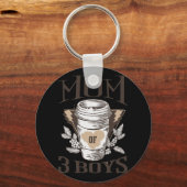 van 3 jongens van Son Funny Moederdag Birthday Wom Sleutelhanger (Voorkant)