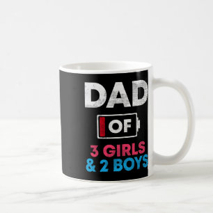 van 3 meisjes en 2 jongens batterij laag papa vade koffiemok
