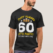 Van 60 tot 19.00 uur grappige 60e verjaardag bier t-shirt (Voorkant)