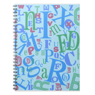 Van A naar Z Blue Letters Fun Alphabet Art Notitieboek