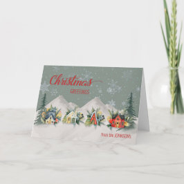 Van aangepaste naam Christmas Village Kaart