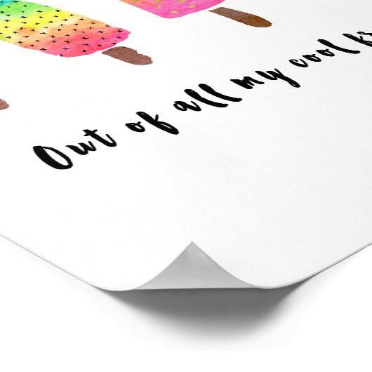 Van al mijn coole vrienden - wit met zwart poster (Hoek)