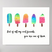 Van al mijn coole vrienden - wit met zwart poster (Voorkant)