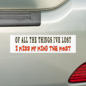 VAN ALLE DINGEN DIE IK VERLIES BUMPERSTICKER (Op auto)