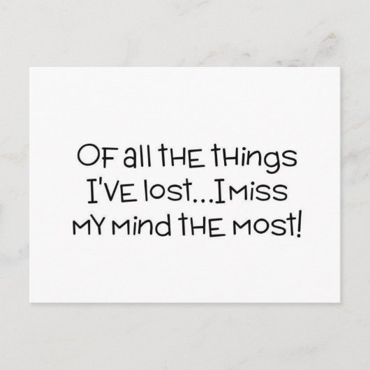 Van alle dingen die ik verloren heb, mis ik mijn g briefkaart (Voorkant)
