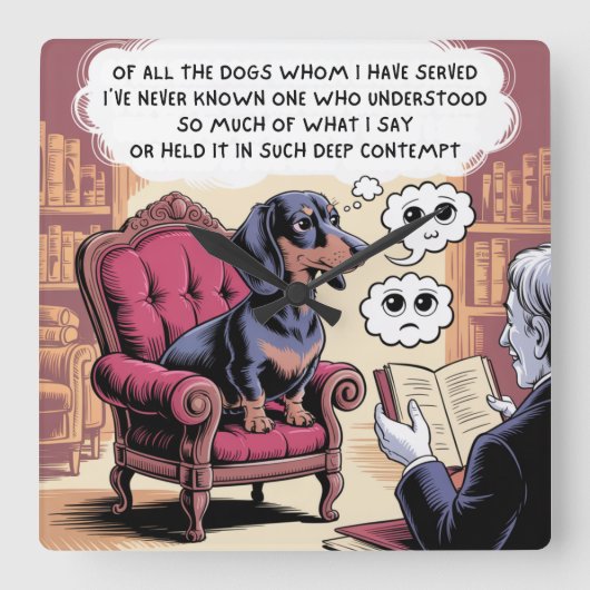 Van Alle Honden Vierkante Klok (Voorkant)