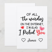 Van alle weirdos op internet koos ik je kaart (Voorkant / Achterkant)