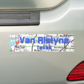 Van Alstyne Texas Map Bumpersticker (Op auto)
