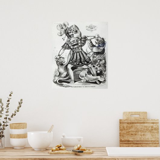 Van Amburgh de Brute Tamer, 1838 Poster (Keuken)