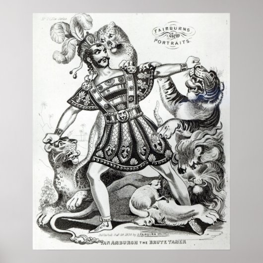 Van Amburgh de Brute Tamer, 1838 Poster (Voorkant)