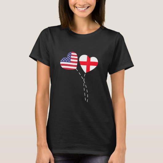 van Amerikaanse vlag Engelse vlag Engels Amerikane T-shirt (Voorkant)