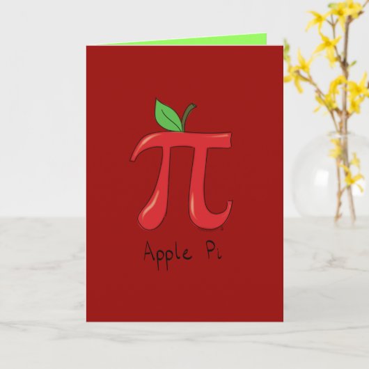Van Apple Pi het Leuke van de Wiskunde Wenskaart Kaart (Gele Bloem)