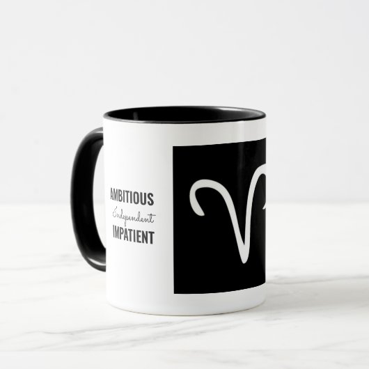 🖤 van Aries Gepersonaliseerd teken van de Mok (Voorkant links)