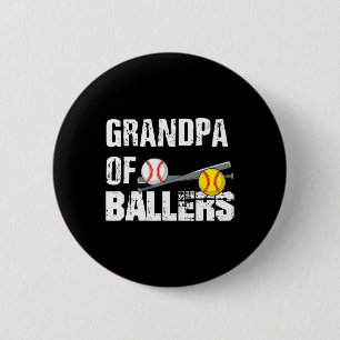van Ballers Grappige honkbal softbal vaders dag gi Ronde Button 5,7 Cm