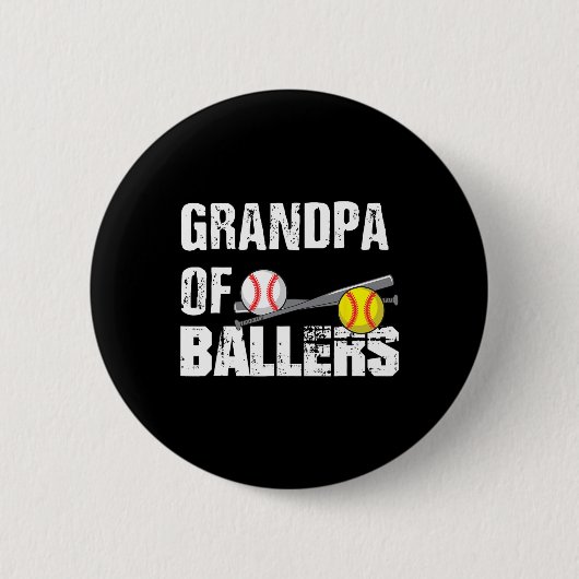 van Ballers Grappige honkbal softbal vaders dag gi Ronde Button 5,7 Cm (Voorkant)