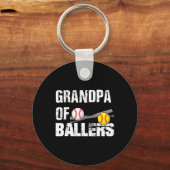 van Ballers Grappige honkbal softbal vaders dag gi Sleutelhanger (Voorkant)