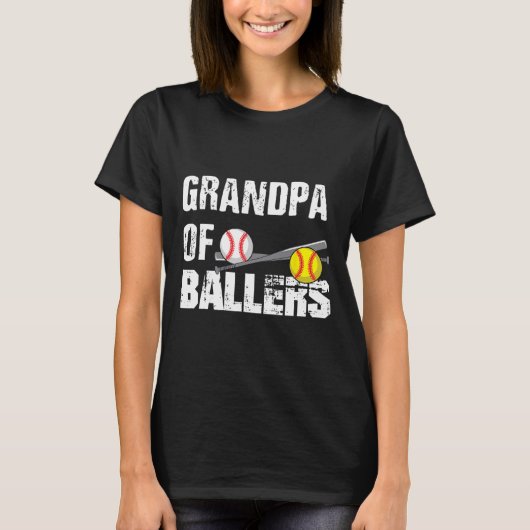 van Ballers Grappige honkbal softbal vaders dag gi T-shirt (Voorkant)