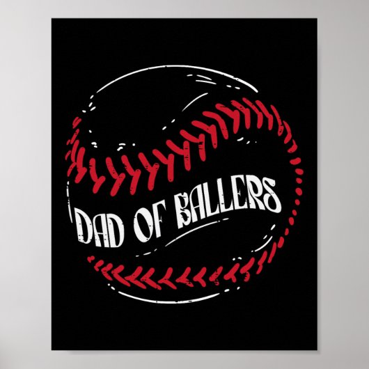 van ballers honkbal grappige vaders dag Mannen pap Poster (Voorkant)