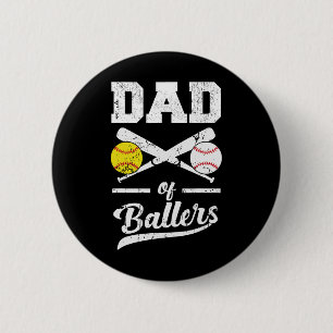 van ballers vader van honkbal en softbalspeler voo ronde button 5,7 cm