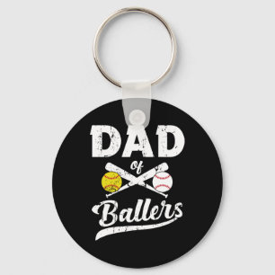 van ballers vader van honkbal en softbalspeler voo sleutelhanger