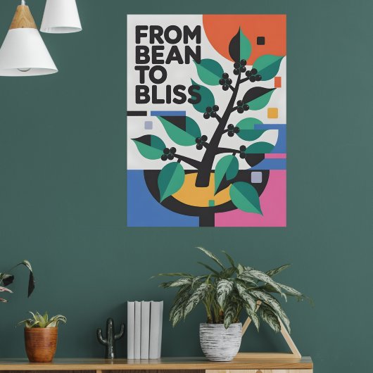 Van Bean tot Bliss Coffee Poster (Woonkamer 1)