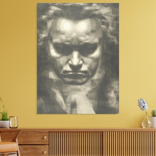 Van Beethoven portret Canvas Afdruk (Insitu (Woonkamer))