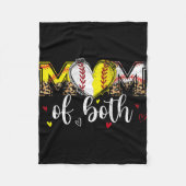 Van beide honkbal softbal hart luipaard moeders da fleece deken (Voorkant)