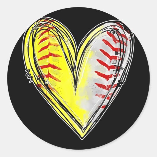 van beide honkbal softbal moeder Moederdag vrouwen Ronde Sticker (Voorkant)