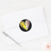 van beide honkbal softbal moeder Moederdag vrouwen Ronde Sticker (Envelop)