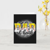 van beide honkbal softball vaders dag honkbal spel kaart (Gele Bloem)