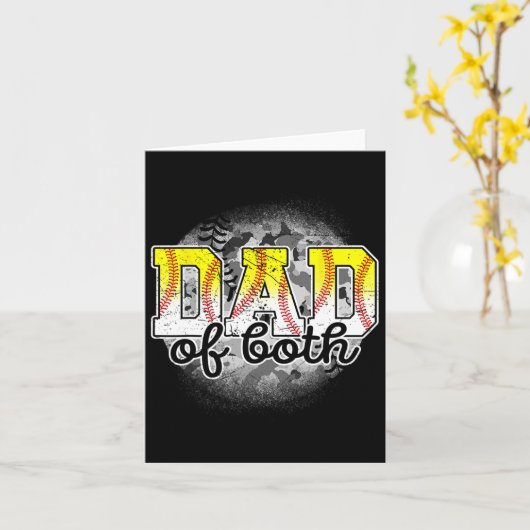 van beide honkbal softball vaders dag honkbal spel kaart (Gele Bloem)