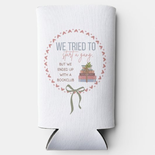 Van bende tot boekenclub - Funny Slim Koelbox Seltzer Blikjeskoeler (Voorkant)