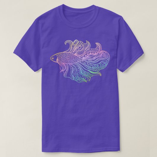 van Betta Fish Pastel Rainbow T-shirt (Design voorkant)