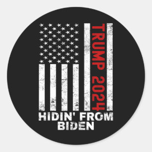Van Biden Kinder Mannen Trump 2024 Flag Anti Joe B Ronde Sticker