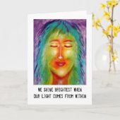 "Van binnen" Art & Quote Kaart (Gele Bloem)