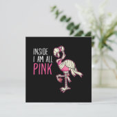 Van binnen ben ik helemaal roze flamingo | Grappig Kaart (Staand voorkant)
