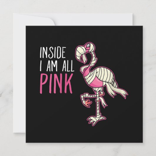 Van binnen ben ik helemaal roze flamingo | Grappig Kaart (Voorkant)