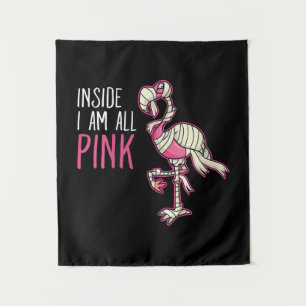 Van binnen ben ik helemaal roze flamingo Grappig Wandkleed