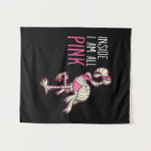 Van binnen ben ik helemaal roze flamingo | Grappig Wandkleed (Voorkant (horizontaal))