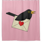 Van Blackbird met Love Douchegordijn (Voorkant)