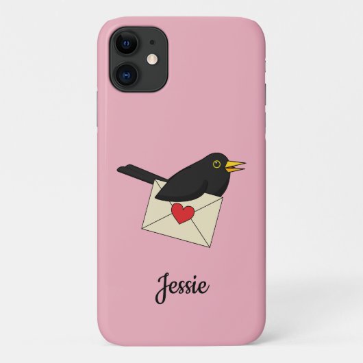 Van Blackbird met Love | Jouw tekst toevoegen Case-Mate iPhone Case (Achterkant)