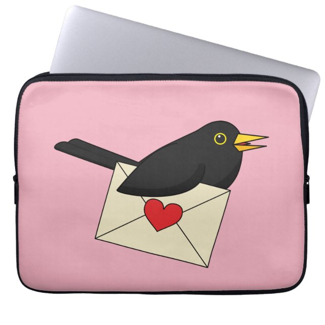 Van Blackbird met Love Laptop Sleeve (Voorkant)
