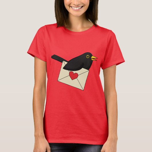 Van Blackbird met Love T-shirt (Voorkant)