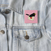 Van Blackbird met Love Vierkante Button 5,1 Cm (In situ)