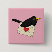 Van Blackbird met Love Vierkante Button 5,1 Cm (Voorkant)