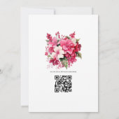 Van Blush tot Currant Red Floral Spring Bruiloft Kaart (Achterkant)