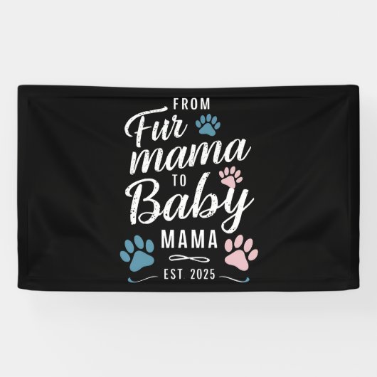 Van Bont Mama naar Baby Mama Est 2025 Hond Kat Mam Spandoek (Horizontaal)