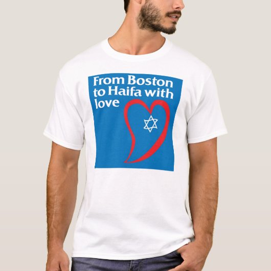 Van Boston tot Haifa met liefde T-shirt (Voorkant)
