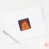 Van brand en vlammen Phoenix Bird Vierkante Sticker (Envelop)